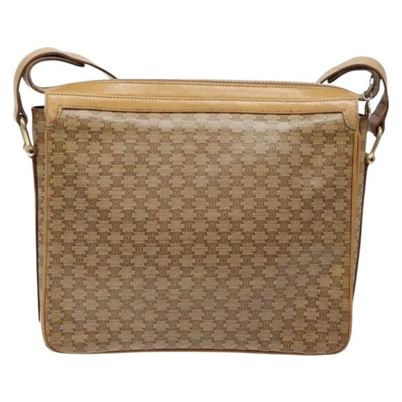 CELINE Macadam Canvas Shoulder Bag Beige Gold - Picture 3 of 13